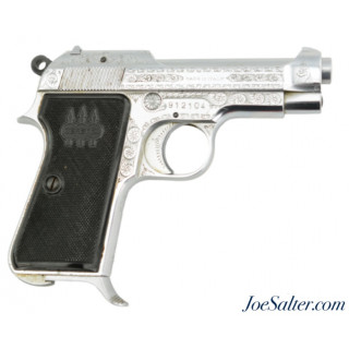 Exquisite Beretta Model 1935 Pistol with Factory Engraved Chrome Finish