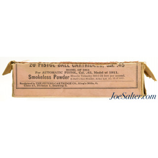 WWI 45 ACP Ammo Packet 1918 Date Peters Cart. Co. King's Mills 