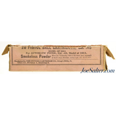 WWI 45 ACP Ammo Packet 1918 Date Peters Cart. Co. King's Mills 