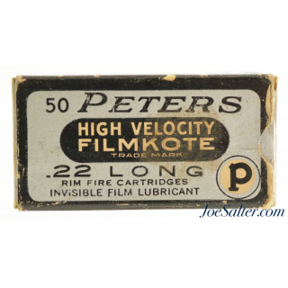 Peters High Velocity 22 Long “FILMKOTE” Kings Mills Full Box 1934 Issues
