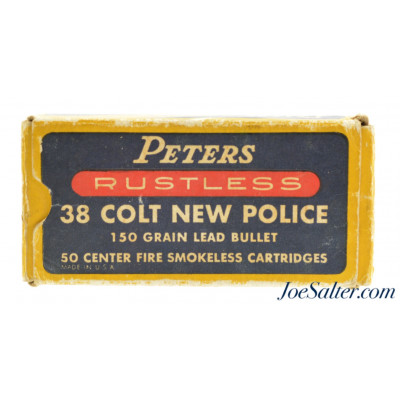 Scarce Peters 38 Colt New Police Ammo 150 Grain Lead Bullets Full 