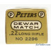 Peters Dewar Match 22 LR Ammo Full Box Kings Mills / Remington 