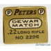 Peters Dewar Match 22 LR Ammo Full Box Kings Mills / Remington 