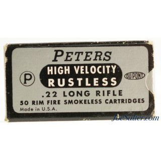 Peters High Velocity Rustless 1940 Issue 22 LR Ammunition Full Kings Mills 