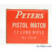  1962 Match Issue Peters “Pistol Match” 22 LR Ammo Brick Fresh