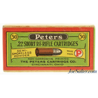 Crisp Sealed! Peters Non-Corrosive Multi-Colored Issue 22 Short Ammo Cincinnati
