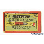  Beautiful Sealed! Peters 22 Short Multi Color Corrosive Primed Series Circa 1915