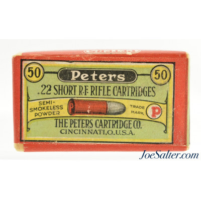  Beautiful Sealed! Peters 22 Short Multi Color Corrosive Primed Series Circa 1915