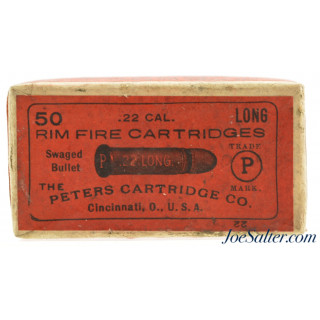 Sealed! Peters 22 Long Ammo 1897 Half-Split Issue Excellent 