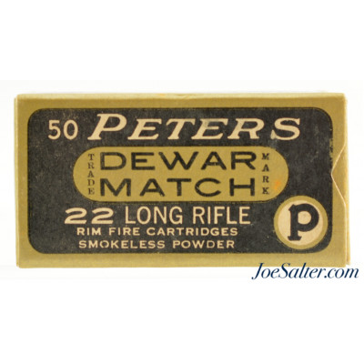 Peters “Dewar Match” 22 LR Ammo Full Box PCC-53B LR-2C Full Box