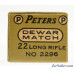 Peters “Dewar Match” 22 LR Ammo Full Box PCC-53B LR-2C Full Box