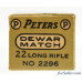 Peters “Dewar Match” 22 LR Ammo Full Box PCC-53B LR-2C Full Box