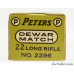 Green Peters “Dewar Match” 22 LR Ammo Full Box PCC-53B LR2.1