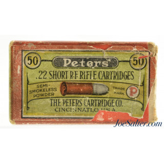 Sealed! Peters 22 Short Ammo Colorful 1920's Multi Color Label Issues Corrosive Primed
