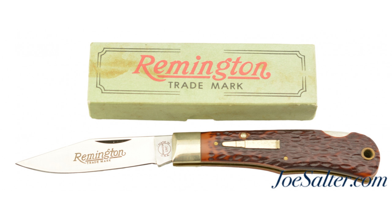 Remington Bullet Knife Lockback R1303 MFG 1984 Derlin Scales LNIB 