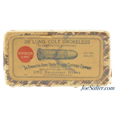 Full Box Remington UMC 38 Long Colt Smokeless Ammo 1918 Dated 50 Rds