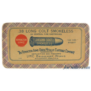  Outstanding Sealed! Fabric Box 38 Long Colt Ammo Remington UMC