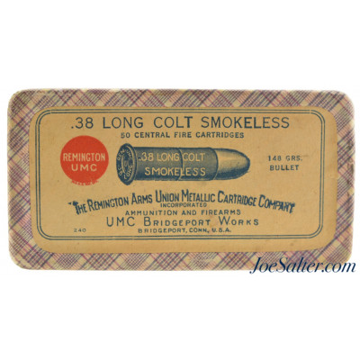  Outstanding Sealed! Fabric Box 38 Long Colt Ammo Remington UMC