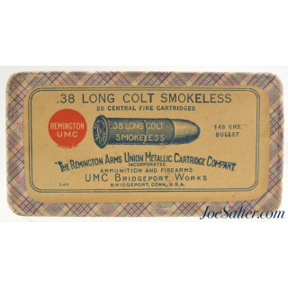  Outstanding Sealed! Fabric Box 38 Long Colt Ammo Remington UMC