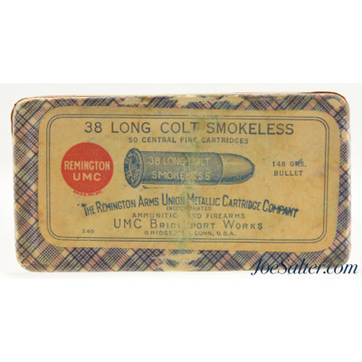  Colorful Sealed! Fabric Box Rem UMC 38 Long Colt Smokeless Ammo 