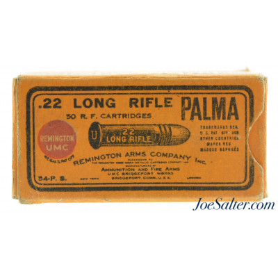  Near Excellent Remington UMC PALMA 22 LR Ammo 1921 Issues Full Box 