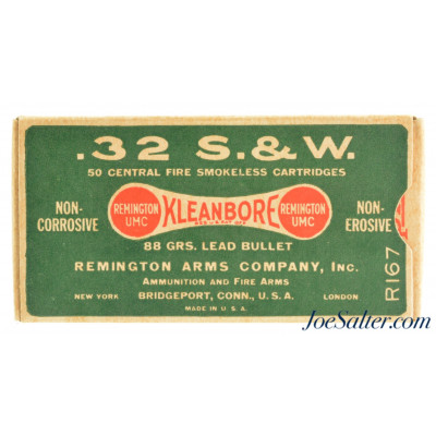  Excellent Brick Fresh 1930's “Dog Bone” Kleanbore Logo 32 S&W Smokeless Ammo