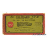 Remington UMC 22 Win Auto “Ungreased” Ammo 1920's Full Model 1903