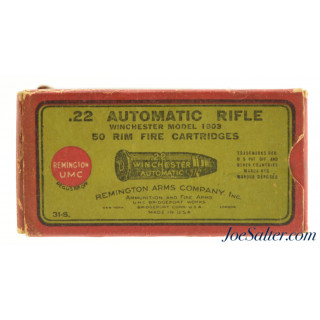 Remington UMC 22 Win Auto “Ungreased” Ammo 1920's Full Model 1903