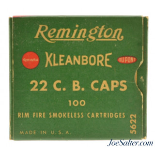  Remington Kleanbore 22 C.B. Caps 100 Count Box 1946 Issues 