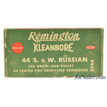 Post WWII Remington Kleanbore 44 S&W Russian Ammunition Full Box 246 Gr