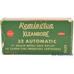 Full Box Remington Kleanbore 32 ACP Ammo 71 Grain Metal Case 50 Rounds