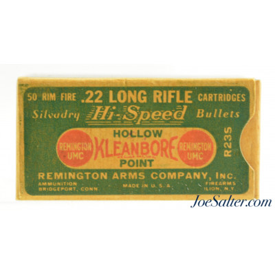 Rare Remington 1931 “Hi-Speed Kleanbore Silvandry” HP 22 LR Ammo