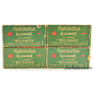 Remington Kleanbore 22 Savage High Power Ammo 70 GR SP 77 Rounds