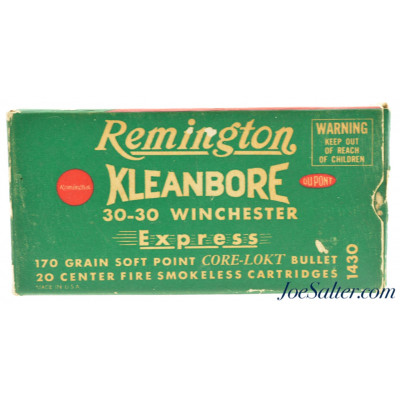  Remington Kleanbore Express 30-30 Ammo 1960's 170 Grain CORE-LOKT 