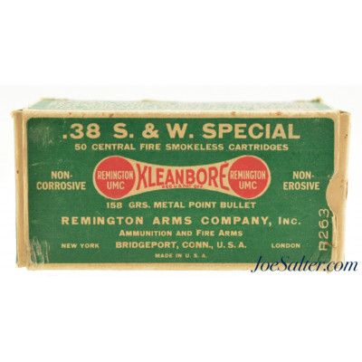 Remington UMC “Dog Bone" Kleanbore Box 38 S&W Ammo 