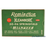 Post War Remington Kleanbore Hi-Speed 30-06 Ammo 180 Gr Soft Point