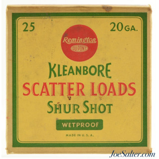 Remington 1930's Kleanbore Shurshot 20 GA Paper Hull  “Scatter Load” Full