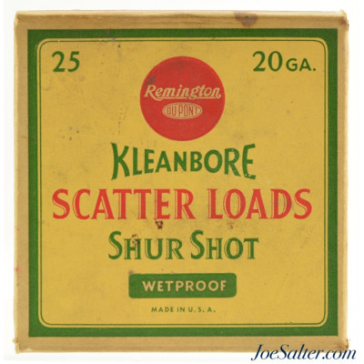 Remington 1930's Kleanbore Shurshot 20 GA Paper Hull  “Scatter Load” Full