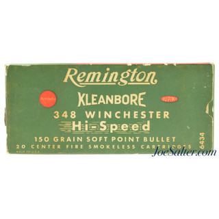  Remington 348 Winchester Ammo Post War Full Box 150 Gr SP