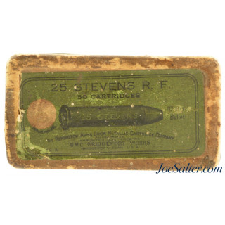  Remington-UMC 25 Stevens Rim Fire Ammunition Full Box Black Powder 