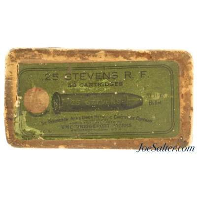  Remington-UMC 25 Stevens Rim Fire Ammunition Full Box Black Powder 