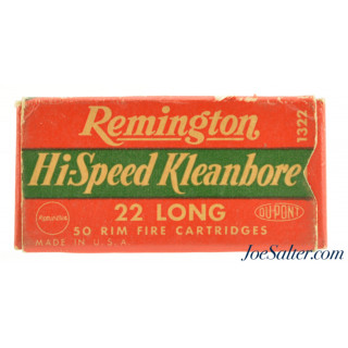  Scarce Remington 1946 Issues Hi-Speed 22 Long Nickel Washed Case Full Box