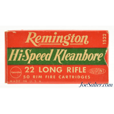  Scarce Remington Post WWII “Nickel Shortage” Marked 22 LR Ammo Full Box