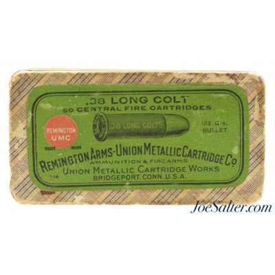  Full & Sealed! Pre-WWI Remington UMC 38 Long Colt Ammo Fabric Box