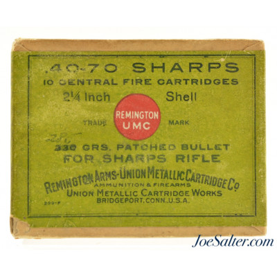  Remington UMC Full Box 40-70 Sharps 2 1/4 Inch Black Powder Ammo Patched Bullet 
