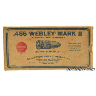 Remington UMC 455 Webley Mark II Ammo Fosbery Automatic Call Out Full Box