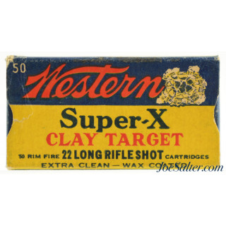 Full Box Western Super-X Clay Target 22 LR Shot Cartridges 1937 Issue