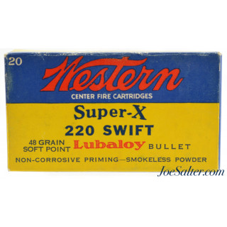 Full Box Western Super-X 220 Swift Lubaloy 48 Grain Soft Point 20 Rds