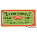  Excellent Sealed! Western 22 Short Ammo 1912 2nd Diamond Logo Issues