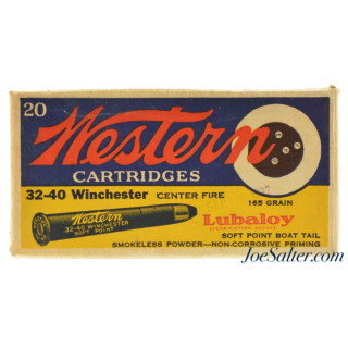 Early 1930's Western “Bullseye” Target Logo Box 32-40 Winchester SP Boat Tail 